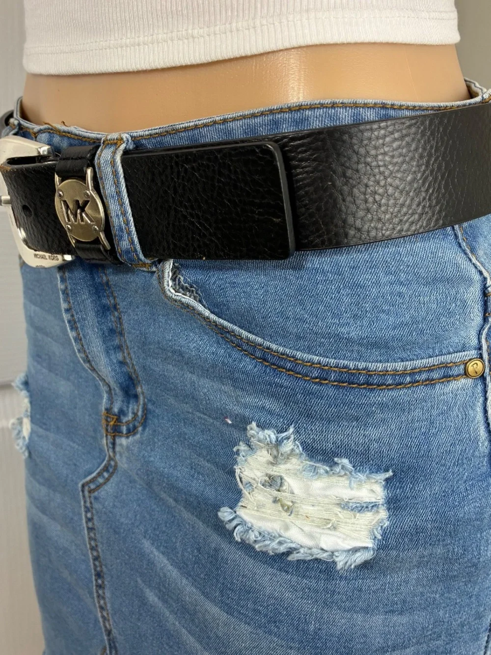 Michael kors leather belt Womens medium
